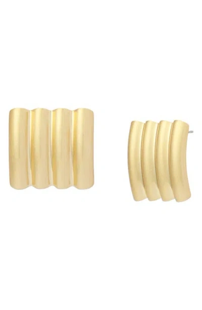 Allsaints Multi Tube Stud Earrings In Gold