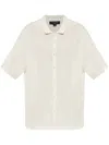 Allsaints Mens Chalk White Munroe Stripe-pattern Relaxed-fit Organic-cotton Shirt In White