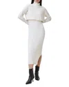 Allsaints Muriel 2-in-1 Knitted Slim Midi Dress In Cloud White