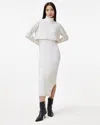 Allsaints Muriel 2-in-1 Knitted Slim Midi Dress In Cloud White