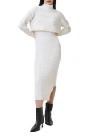 Allsaints Muriel Cotton & Wool Blend Turtleneck Sweater & Dress Set In Cloud White