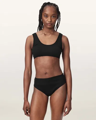 Allsaints Mylah Elasticated Bodycon Bralette In Black