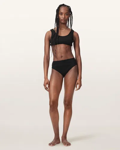 Allsaints Mylah Mid Rise Bodycon Shorts In Black