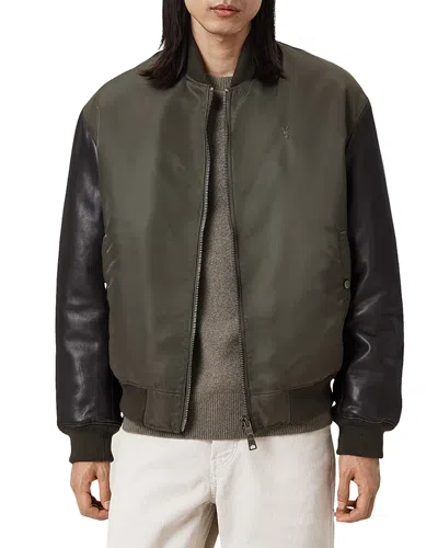 Allsaints Myler Bomber Jacket In Green