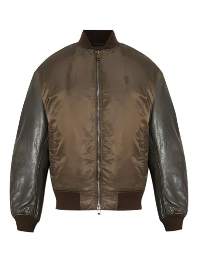 Allsaints Myler Leather-sleeves Jacket In Green
