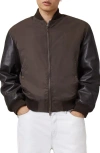 Allsaints Myler Oversize Nylon Bomber Jacket In Brown