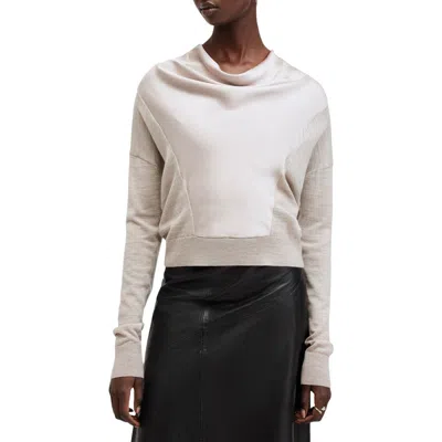 Allsaints Myra Cowl Neck Sweater In Fawn Brown