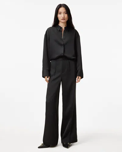 Allsaints Myrtle Relaxed Fit Trousers In Black