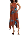 Allsaints Mysti Halter Neck Floral Iona Maxi Dress In Rust Red