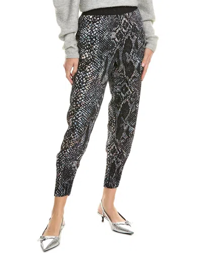 Allsaints Nala Waima Print Tapered Pants In Black