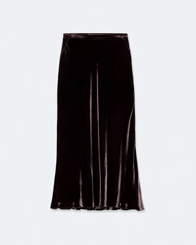 Allsaints Nalia Velvet Midi Skirt In Burgundy