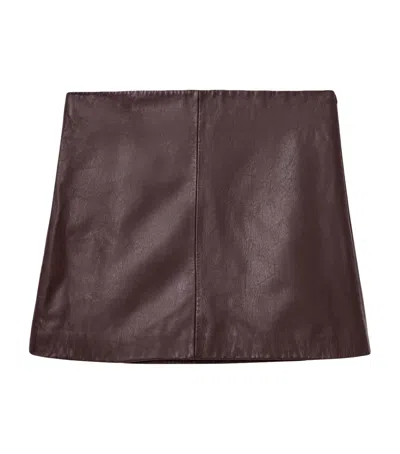 Allsaints Nappa Leather Renai Mini Skirt In Multi