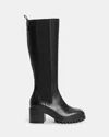 Allsaints Natalia Knee High Leather Boots In Black