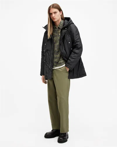 Allsaints Navstar Recycled Parka Jacket In Black