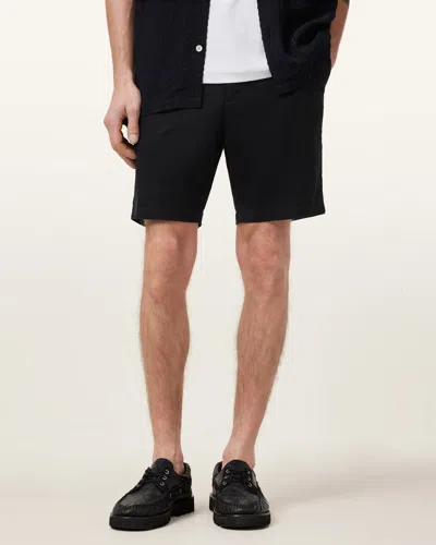Allsaints Neiva Slim Stretch Shorts In Koto Black