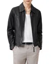 Allsaints Nellcot Zip Up Leather Jacket In Black