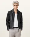 Allsaints Nellcot Zip Up Leather Jacket In Black