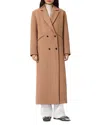 Allsaints Nellie Double Breasted Wool Blend Coat In Brown
