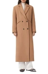 Allsaints Nellie Double Breasted Wool Blend Coat In Brown