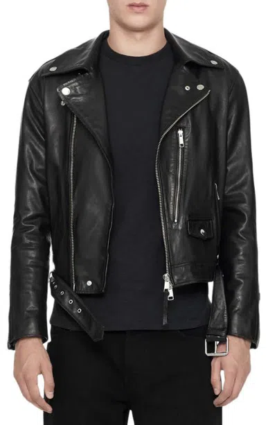 Allsaints Neo Leather Biker Jacket In Black