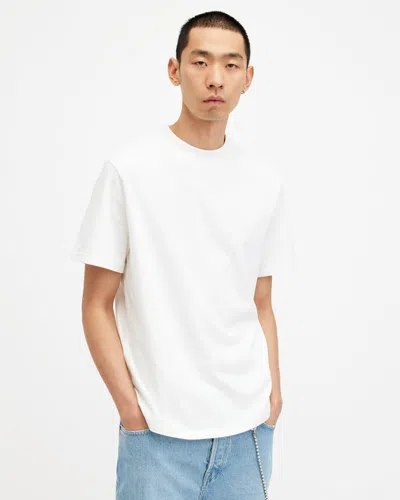 Allsaints Nero Mock Neck Short Sleeve T-shirt In Chalk White