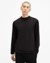Allsaints Nero Mock Neck Relaxed Fit Sweatshirt In Jet Black
