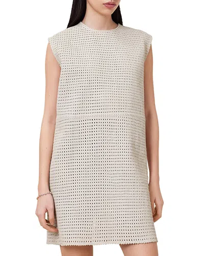 Allsaints Nessa Lea Leather Dress In Neutral