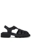 Allsaints Nessie Leather Sandals In Black-white In 黑色