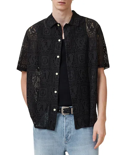 Allsaints Netley Jacquard Short Sleeve Shirt