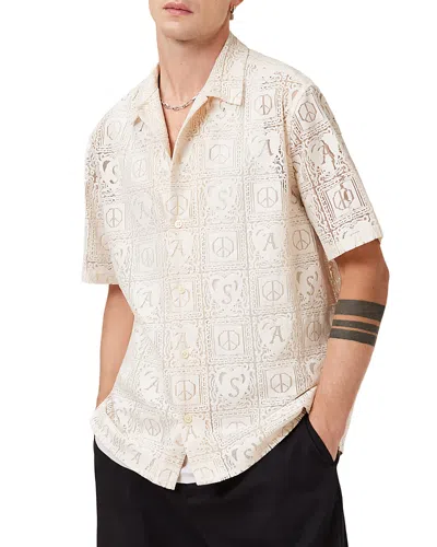Allsaints Netley Relaxed Fit Shirt In Neutral