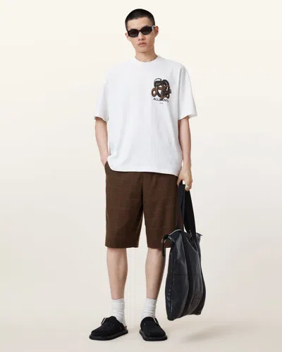 Allsaints Newell Shorts In Coin Brown