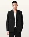 Allsaints Newton Double Breasted Blazer In Koto Black