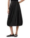 Allsaints Nia Pleated Bubble Hem Midi Skirt In Black