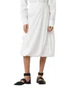 Allsaints Nia Pleated Bubble Hem Midi Skirt In White