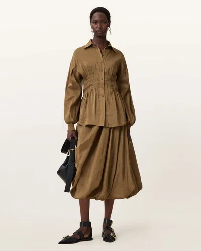 Allsaints Nia Draped Midi Skirt,