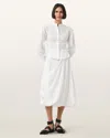 Allsaints Nia Draped Midi Skirt, In White