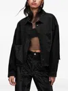 Allsaints Nicky Embellished-pocket Denim Shirt In Black
