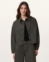Allsaints Organic Cotton-blend Nicky Shirt Jacket In Golden Black