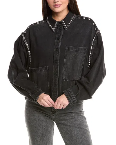 Allsaints Nicky Stud Shirt In Black