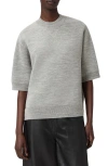 Allsaints Nika Elbow Sleeve Wool Sweatshirt In Gray