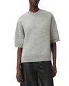 Allsaints Nika Elbow Sleeve Wool Sweatshirt In Gray