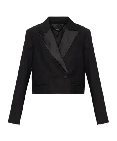 Allsaints Noa Cropped Blazer In Black