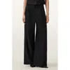 Allsaints Noa Stretch Wool Blend Wide Leg Pants In Black