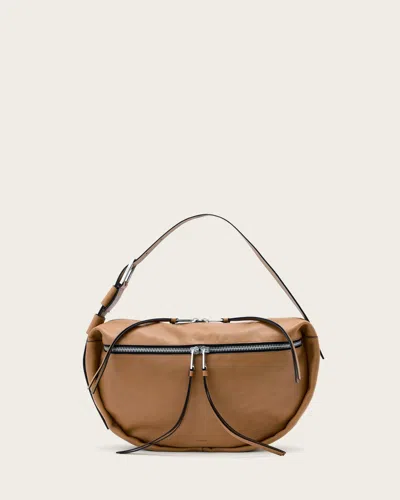 Allsaints Noemie Leather Shoulder Bag In Metallic