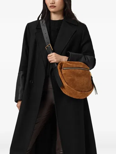 Allsaints Womens Tobacco Brown Noemie Suede Shoulder Bag