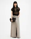 ALLSAINTS ALLSAINTS NOIR CROSSOVER WAIST DENIM MAXI SKIRT