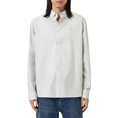 Allsaints Nolan Pinstripe Button-up Shirt In White