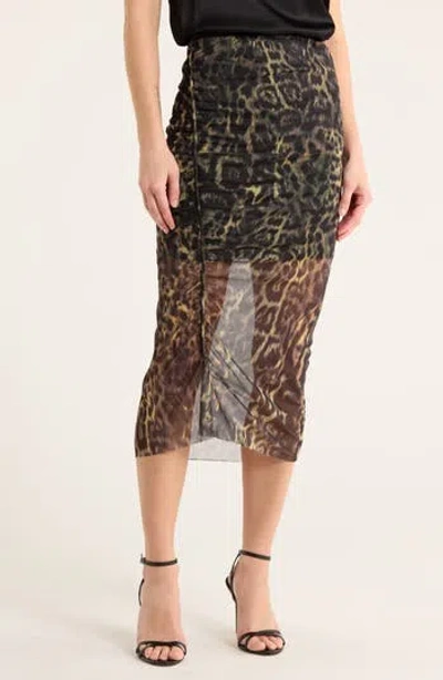 ALLSAINTS ALLSAINTS NORA RUCHED MESH MIDI SKIRT