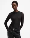 Allsaints Nora Sparkle Long Sleeve Top In Black Shimmer