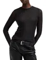Allsaints Nora Sparkle Long Sleeve Top In Black Shimmer
